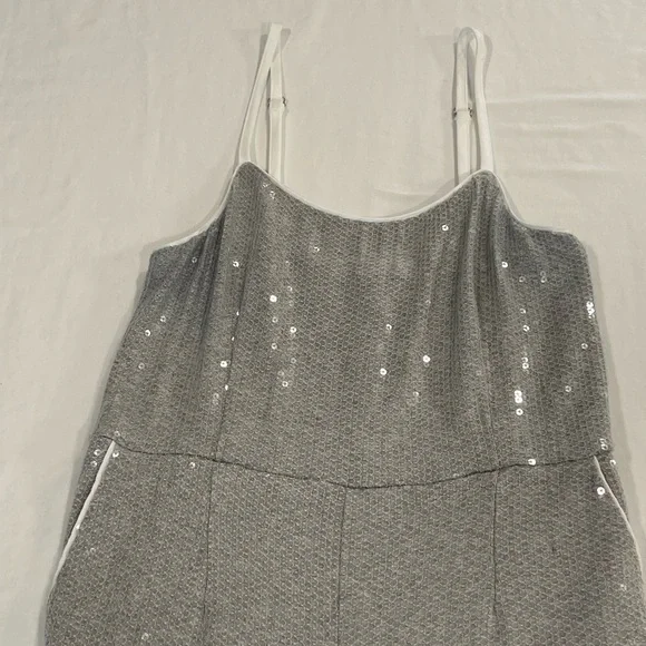 Anthropologie | Claudette Sequin Jumpsuit | Size 6 | Silver - Picture 9 of 14